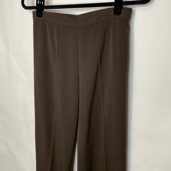 Dark Brown Trousers Flat Front Sz 4 - Picture 3 of 8